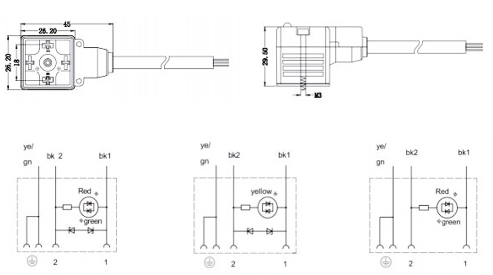 Form A DIN EN 175301-803 Solenoid Valve Series | 18mm Pin Spacing Connector Matrix