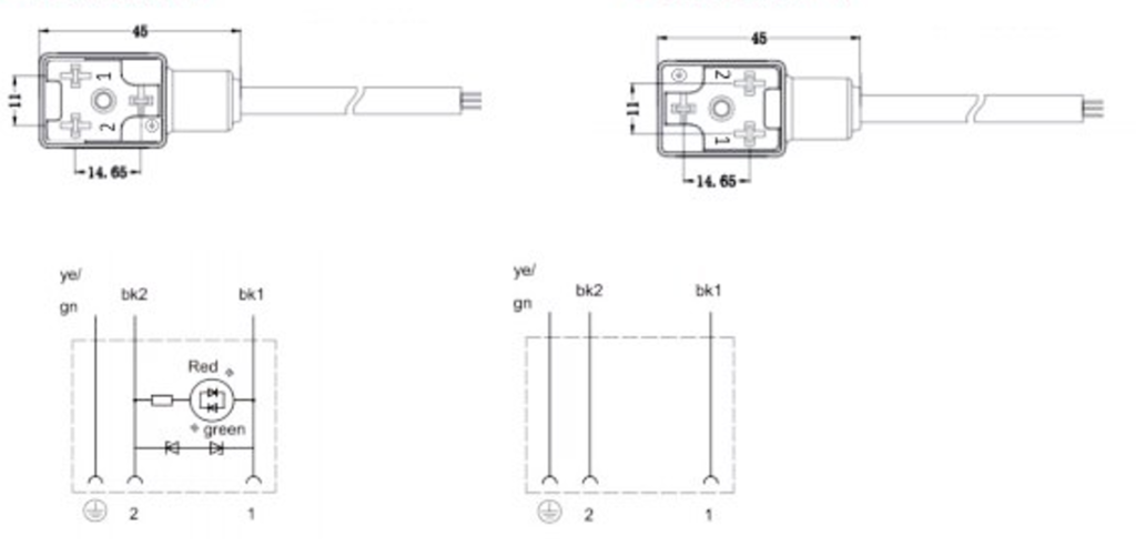 Form B Rectangular Solenoid Valve Connector Series | 10mm & 11mm DIN Plug Family