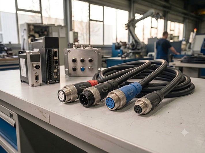 M12 Power Cable & Field Connector Series | S, T, K, L-Coded High-Current Link