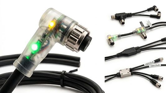 M8 LED Status Indicator & Y-Splitter Cable Series | Intelligent Visual Diagnostics