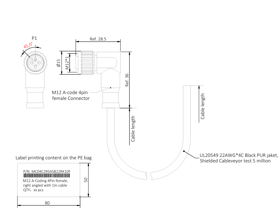 M12 A-Code Sensor/Actuator Cable Series | Molded Lines & Field Wireable Connectors